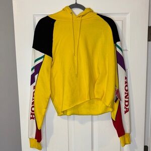 Forever 21 Yellow and Black Colorblock Hoodie
